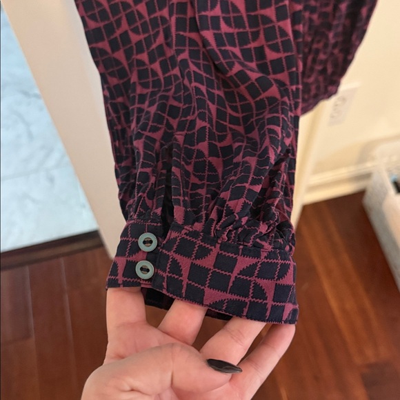 Anthropologie Geoscope Maeve Dark Purple Patterned Jumpsuit - Picture 6 of 11